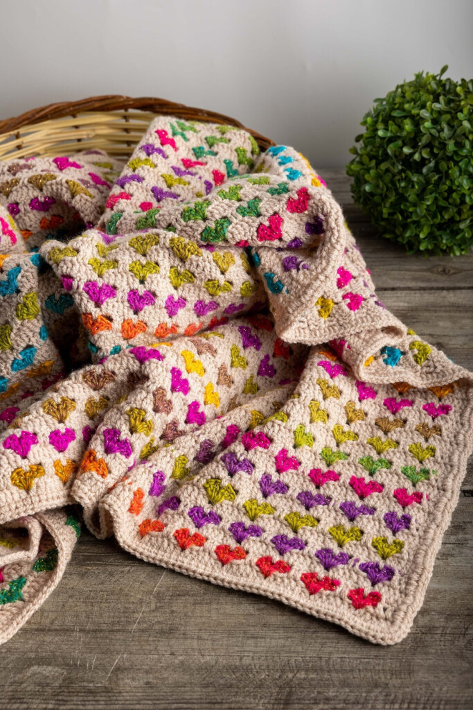 Crochet Blanket Pattern Heart Baby Blanket Pattern Easy Valentines  - Love Heart Crochet Blanket Pattern