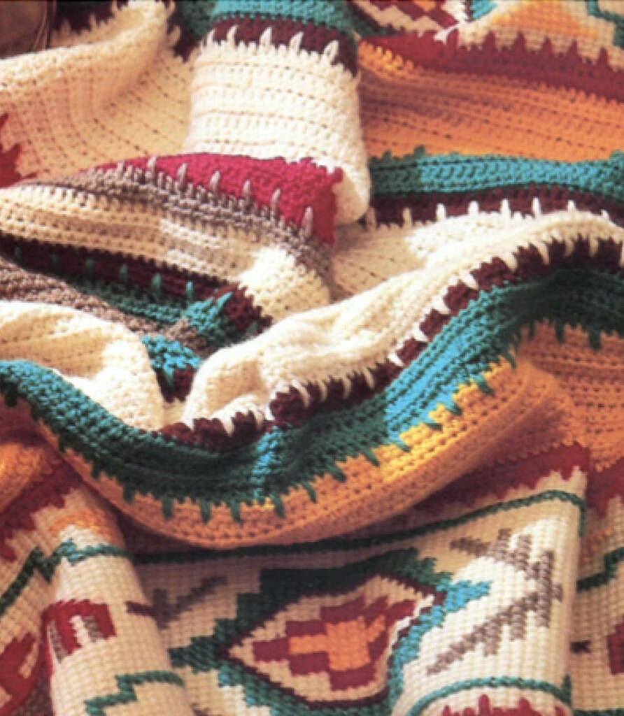 Crochet Blanket Pattern Indian Summer Afghan Instant Digital Etsy In  - Crochet Indian Blanket Pattern Free