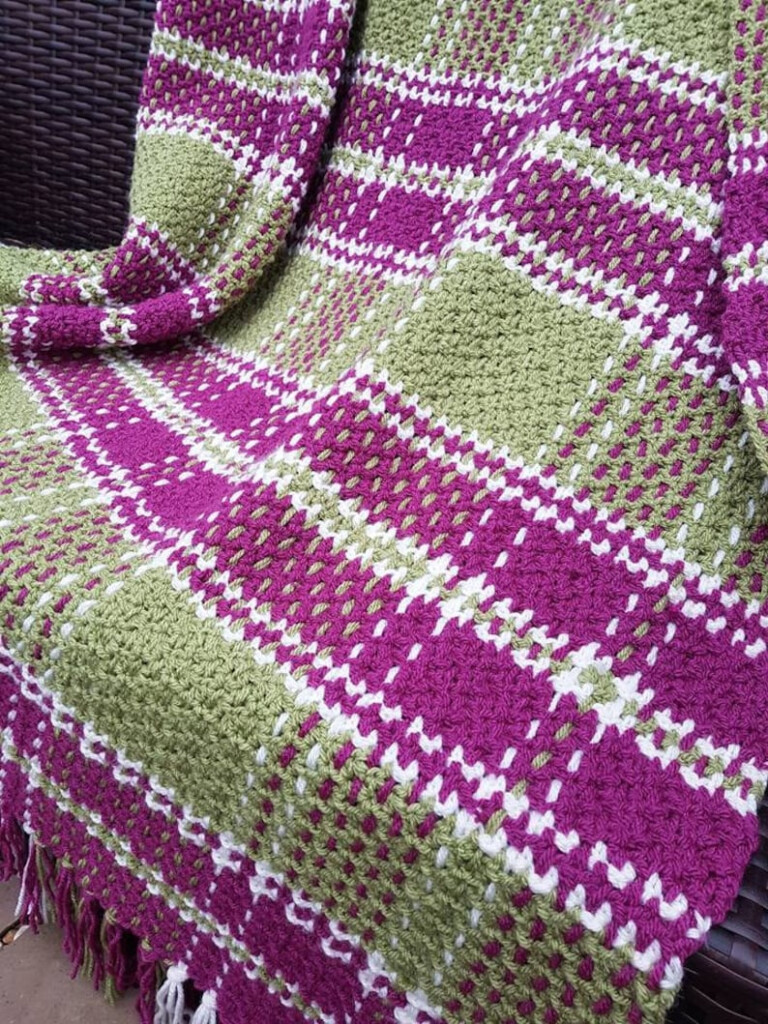 Crochet Blanket Pattern Tartan Plaid Throw Etsy - Crochet Tartan Blanket Pattern