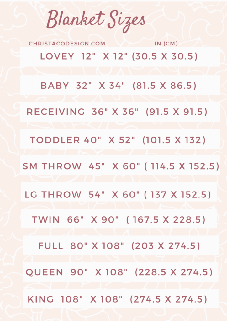 Crochet Blanket Size Chart Eduaspirant - King Size Crochet Blanket Patterns