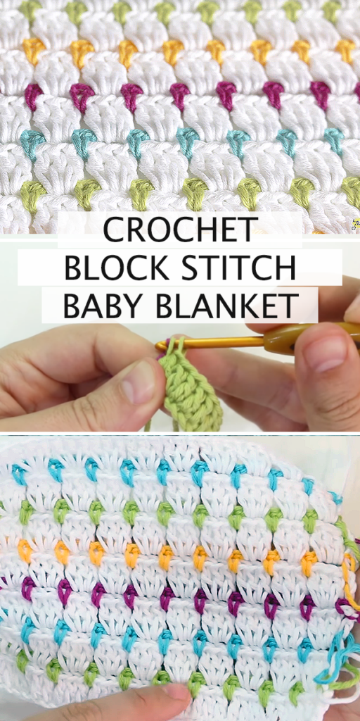 Crochet Block Stitch Baby Blanket Easy Free Video Tutorial  - Block Stitch Crochet Blanket Pattern
