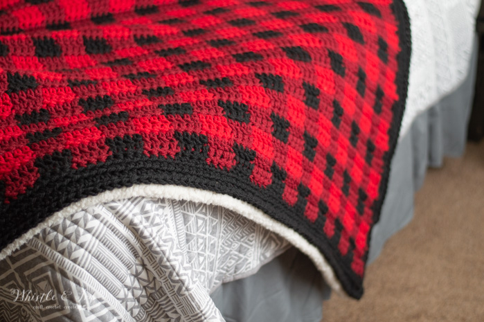 Crochet Buffalo Plaid Blanket Free Crochet Pattern Whistle And Ivy - Crochet Plaid Blanket Pattern
