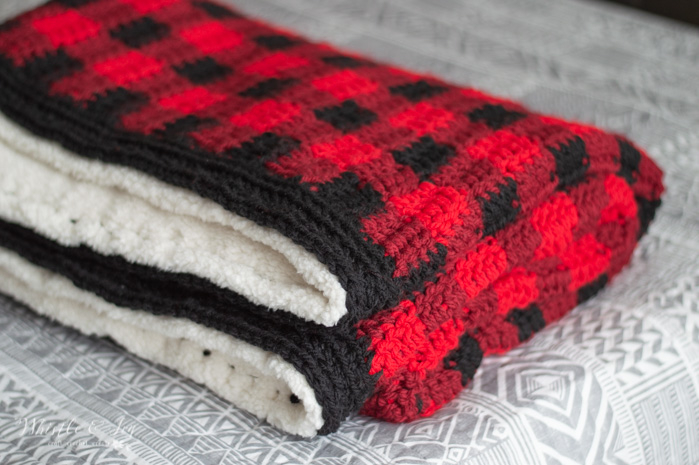 Crochet Buffalo Plaid Blanket Free Crochet Pattern Whistle And Ivy - Crochet Plaid Blanket Pattern