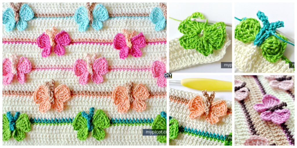 Crochet Butterfly Baby Blanket Free Pattern DIY 4 EVER - Crochet Butterfly Blanket Free Pattern