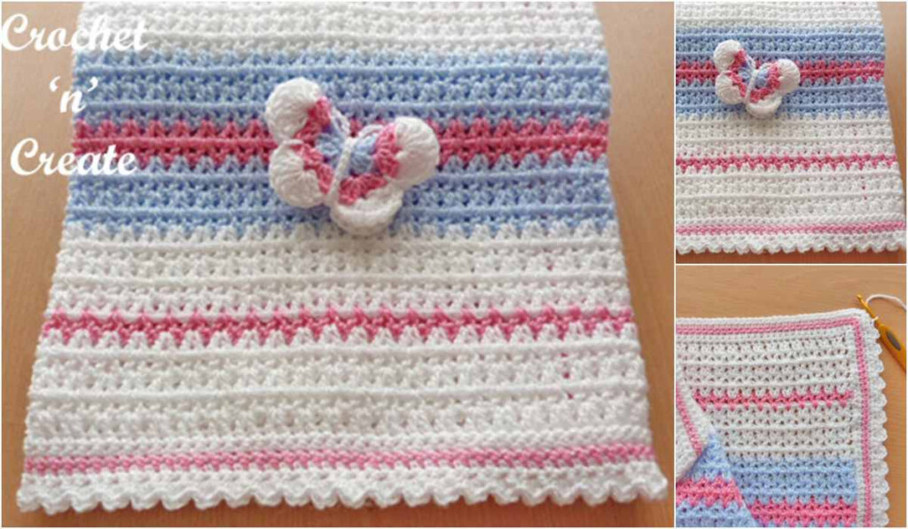 Crochet Butterfly Baby Blanket Free Pattern freecrochetpatterns  - Butterfly Crochet Blanket Free Pattern