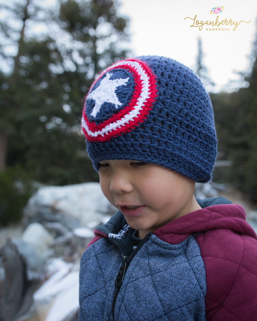 Crochet captain america beanie pattern tutorial Loganberry Handmade - Captain America Crochet Pattern Blanket