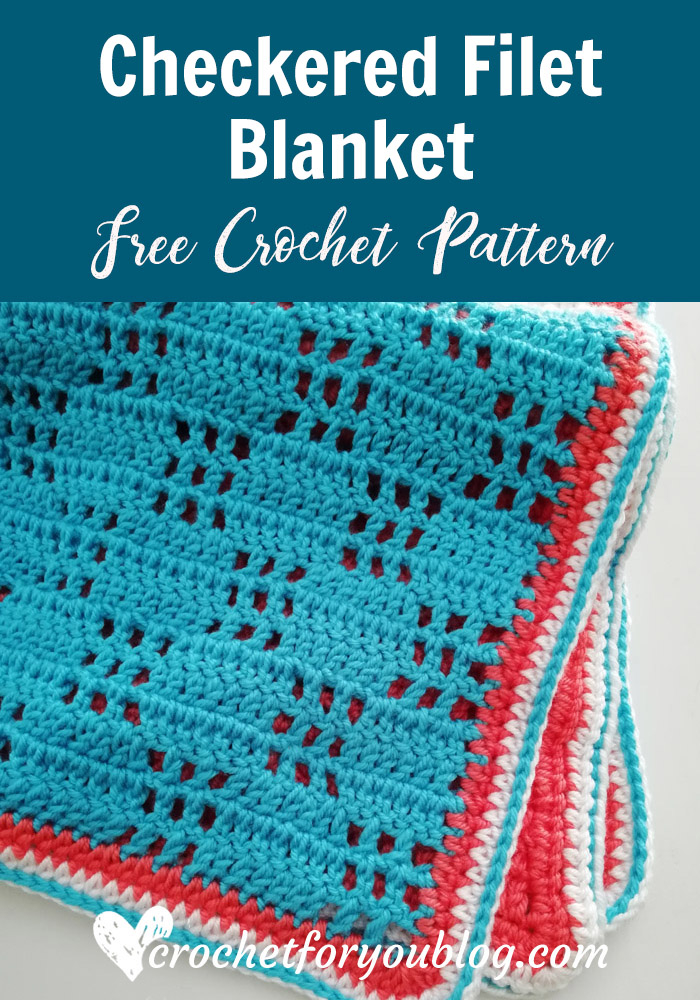 Crochet Checkered Filet Blanket Free Pattern Crochet For You - Checkered Blanket Crochet Pattern