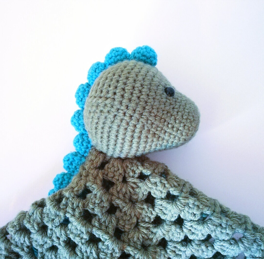 Crochet Dinosaur Lovey Blanket Pattern Baby Blanket Baby Etsy Canada - Free Dinosaur Crochet Blanket Pattern