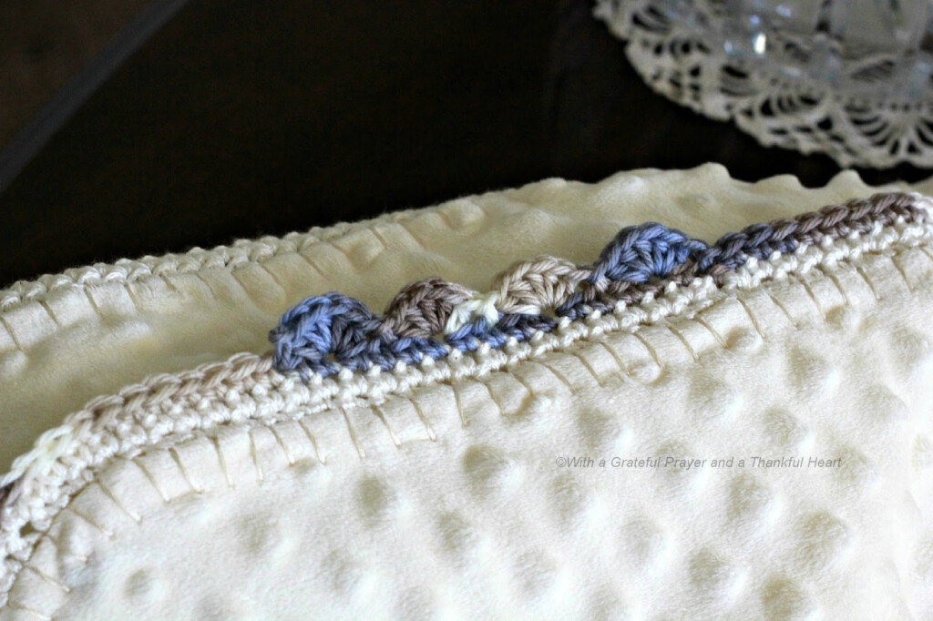 Crochet Edge Baby Blanket Grateful Prayer Thankful Heart - Crochet Blanket Edge Patterns