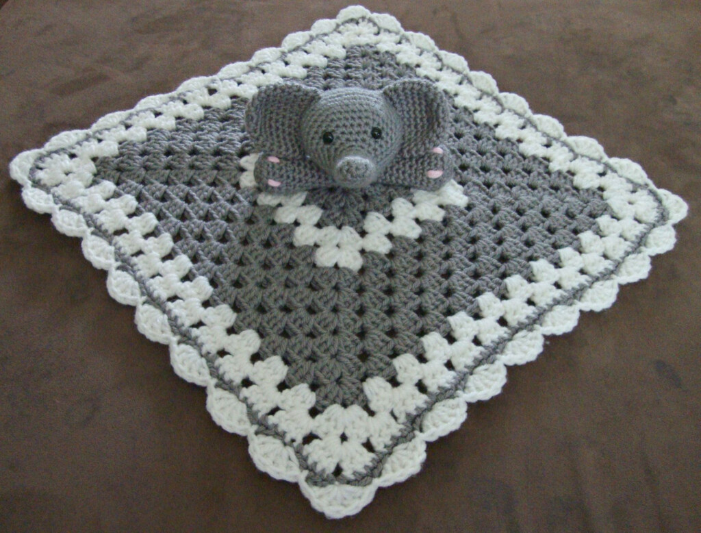 Crochet Elephant Lovey security Blanket Elephant Baby Blanket Baby Boy  - Elephant Baby Blanket Crochet Pattern