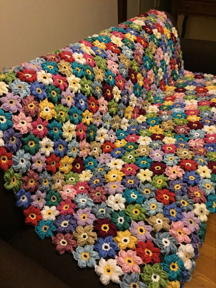 Crochet Flower Blanket Pattern - Crochet Flower Blanket Free Pattern