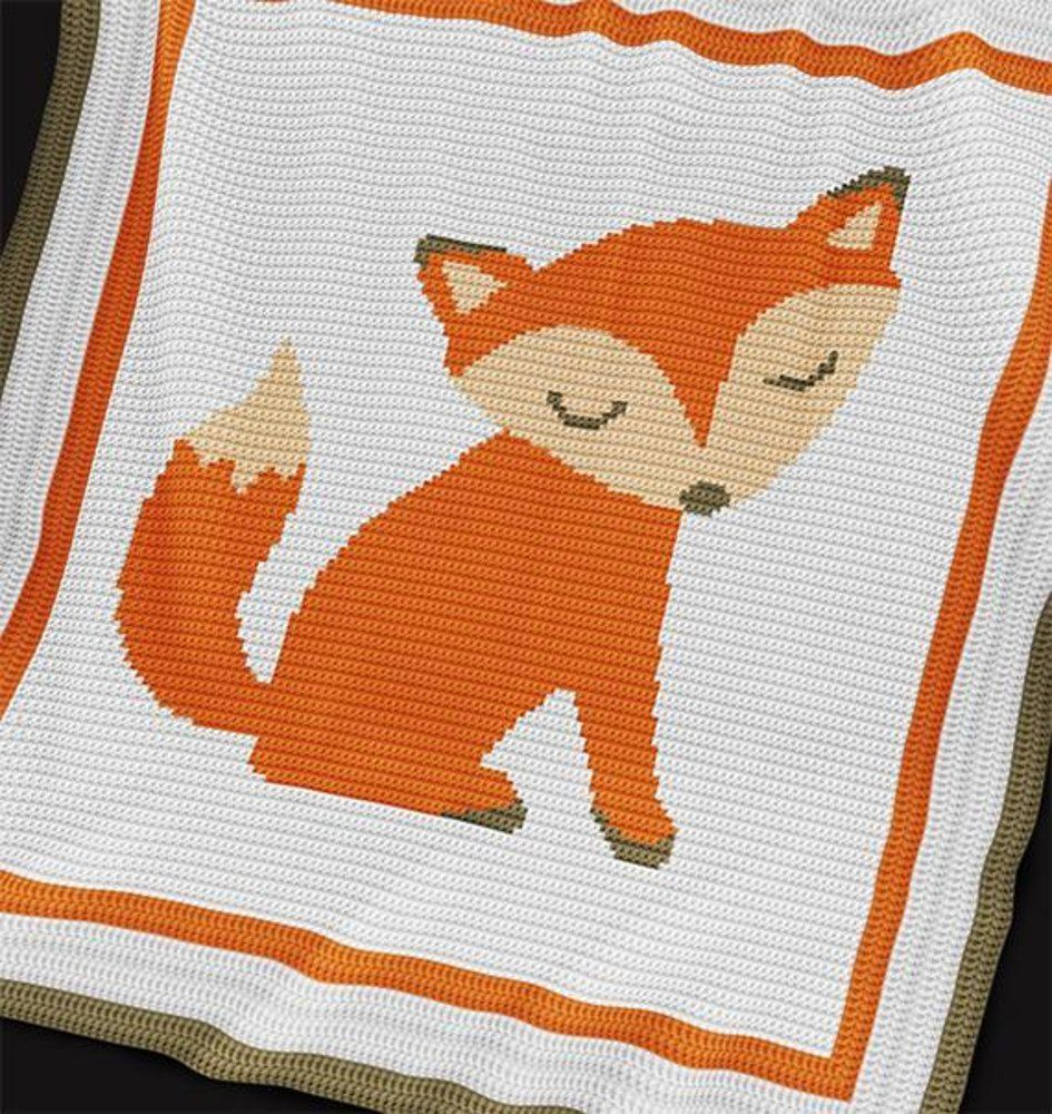 CROCHET Fox Baby Blanket Afghan Crochet Pattern By Pattern World  - Fox Blanket Crochet Pattern