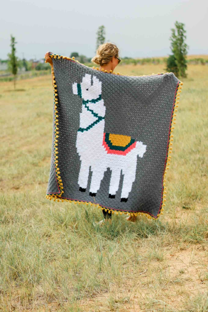 Crochet Kit Alpaca Love C2C Blanket Crochet Patterns Free Blanket  - Alpaca Crochet Blanket Pattern
