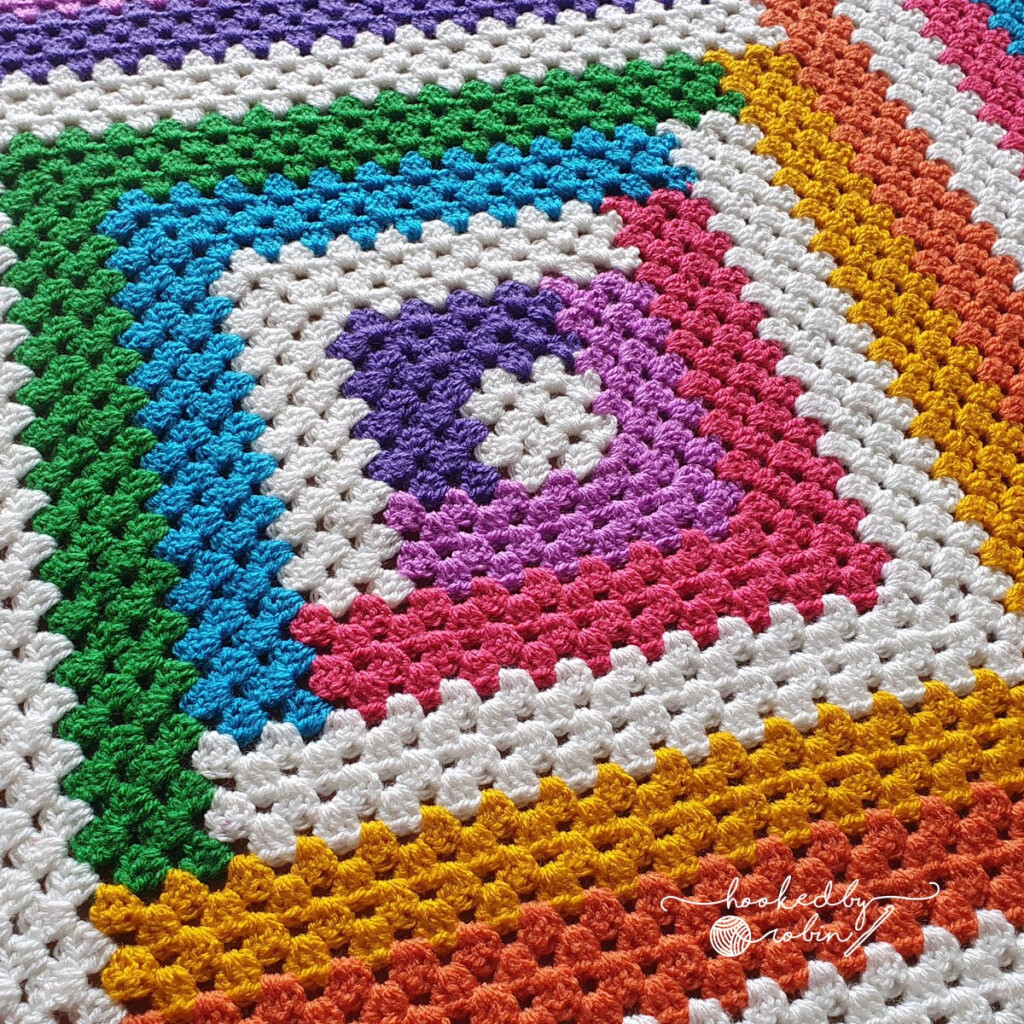 Crochet Log Cabin Granny Square Blanket Free Video Tutorial Written  - Log Cabin Crochet Blanket Free Pattern