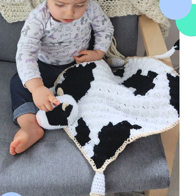 Crochet Lovey 4mm Crochet Hook Crochet Cow Sweater Crochet Pattern  - Crochet Cow Pattern Blanket