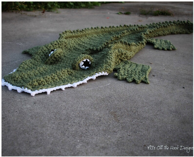 CROCHET PATTERN Alligator Blanket Alligator Costume Pattern Etsy - Free Alligator Blanket Crochet Pattern