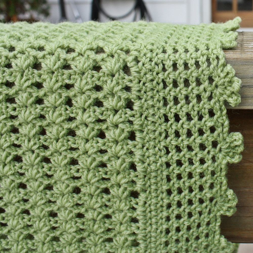 Crochet Pattern Baby Blanket Pattern Lightweight Lacy Shell Picot On Luulla - Lightweight Blanket Crochet Pattern