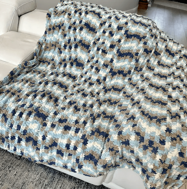 CROCHET PATTERN Blanket Crochet Pattern Crochet Chunky Blanket  - Crochet Winter Blanket Pattern
