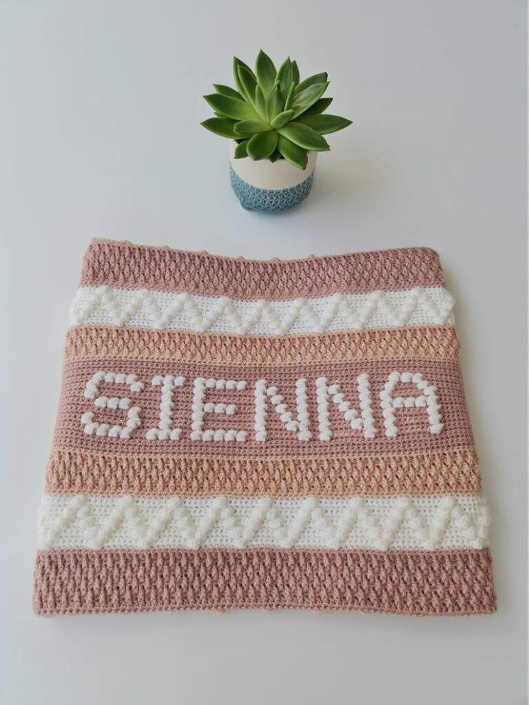 Crochet Pattern Personalised Baby Name Bobble Blanket Etsy Baby Boy  - Crochet Name Blanket Pattern Free