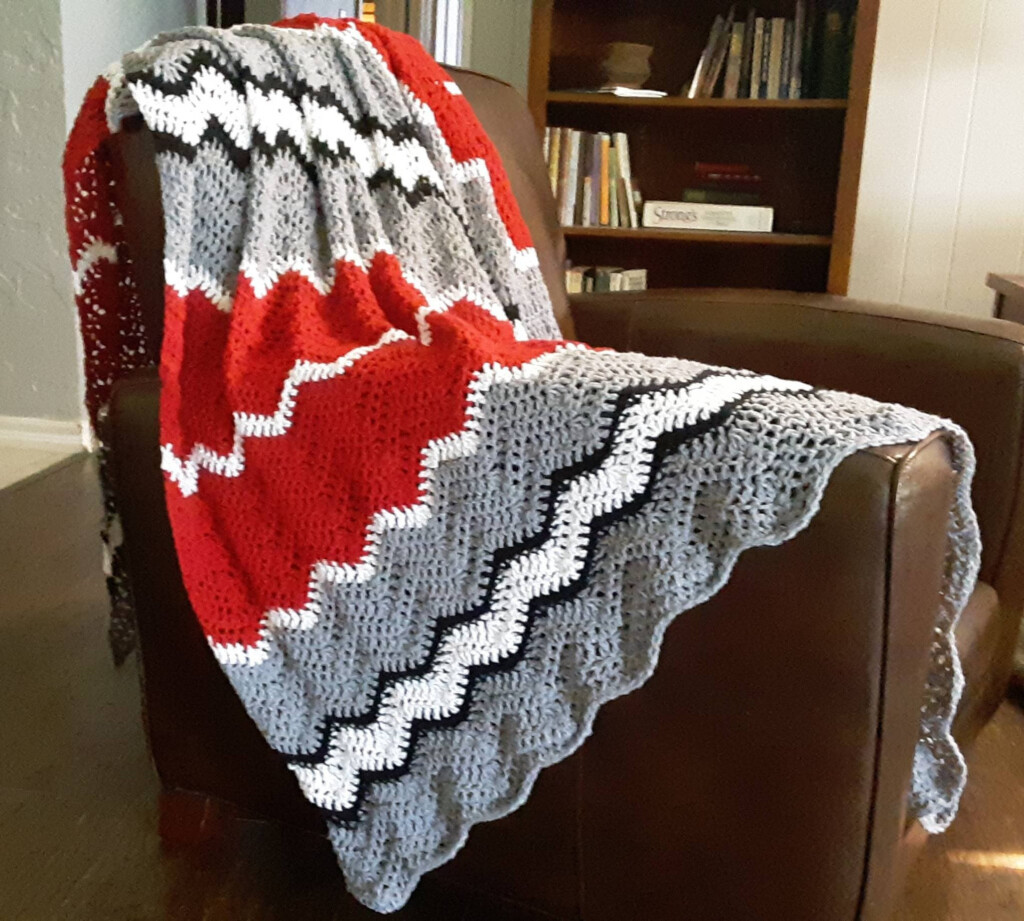 Crochet Pattern Striped Stadium Blanket Etsy - Stadium Blanket Crochet Pattern
