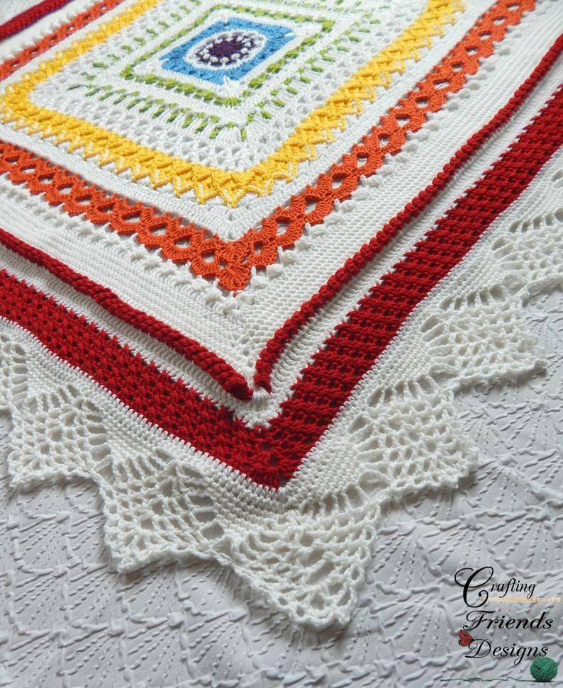 Crochet Pattern Sunny Day Blanket Square Crochet Pattern Etsy  - Sunny Blanket Crochet Pattern