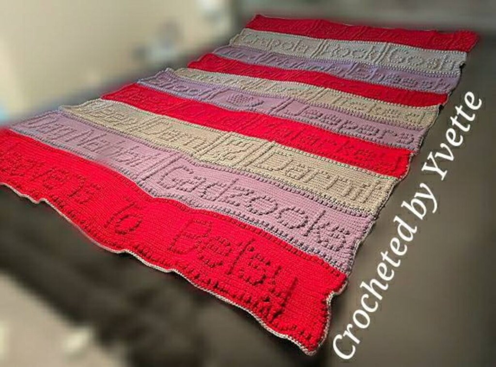 Crochet Pattern swear ish Blanket graph And Written bobble Stitch Etsy - Swear Blanket Crochet Pattern
