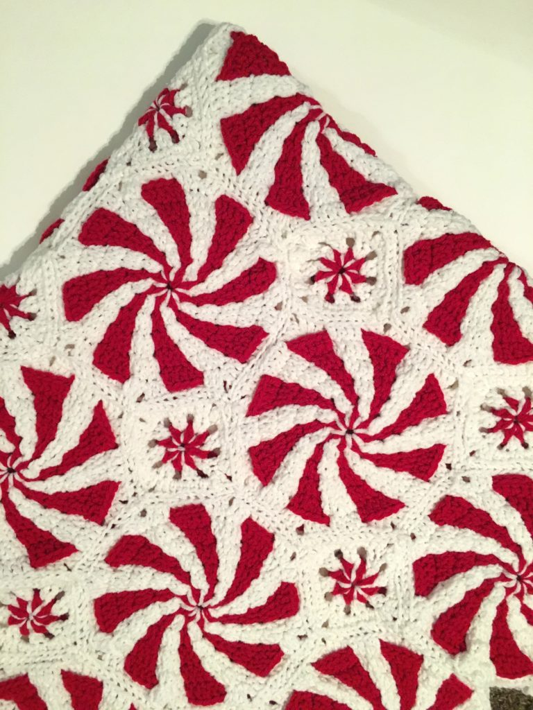 Crochet Peppermint Swirl Blanket Perfect For Christmas YarnHookNeedles - Crochet Peppermint Blanket Pattern