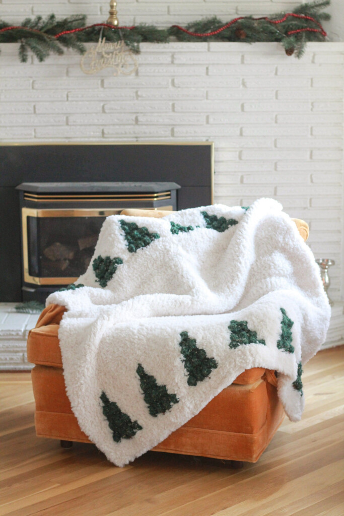 Crochet Pine Tree Blanket Crochet Tree Blanket Pattern Crochet Blanket  - Christmas Tree Blanket Crochet Pattern