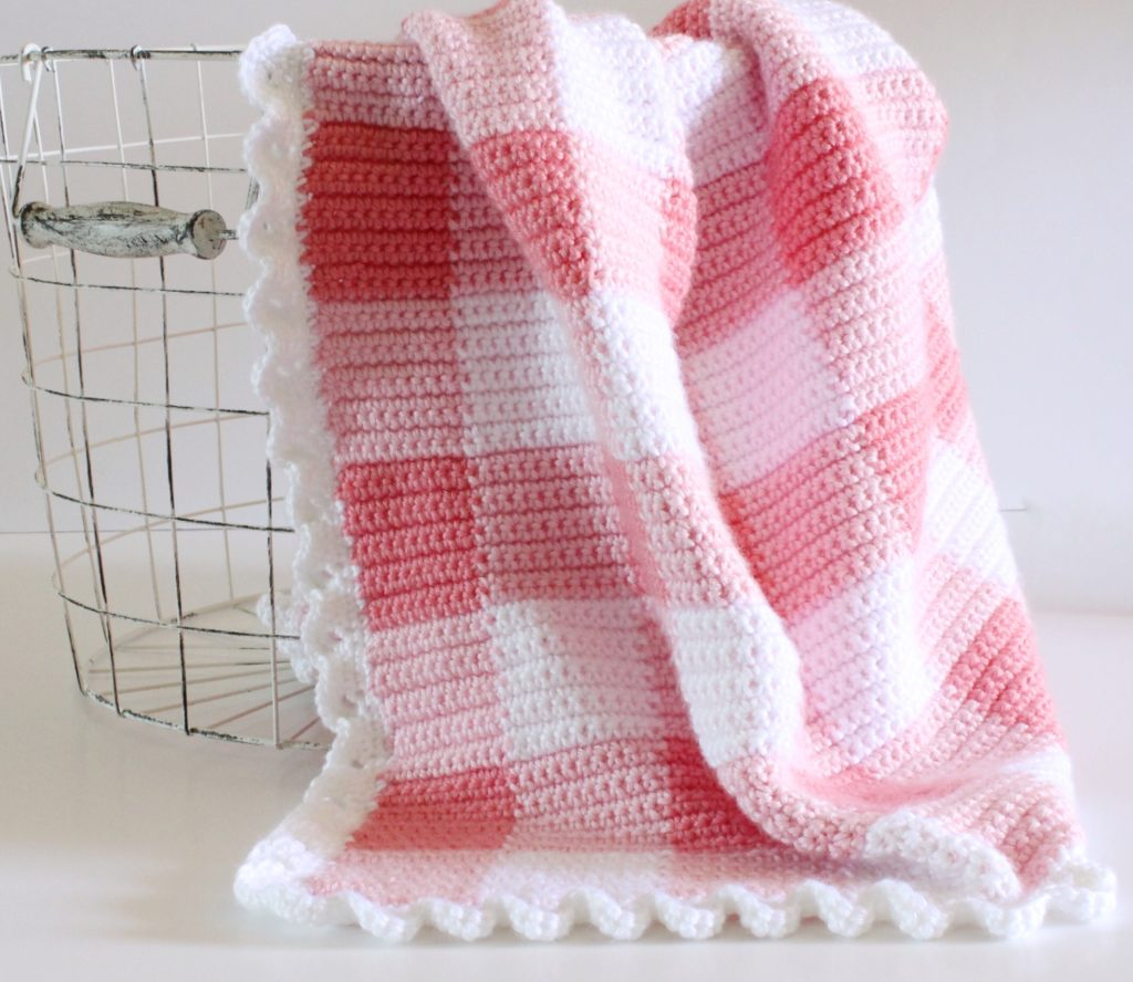 Crochet Pink Gingham Blanket Daisy Farm Crafts - Pink Crochet Blanket Patterns