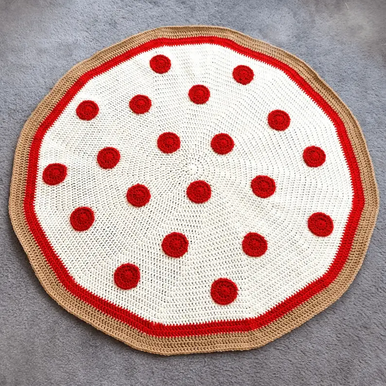 Crochet Pizza Blanket Free Pattern SitnCrochet 2025 - Crochet Pizza Blanket Pattern Free