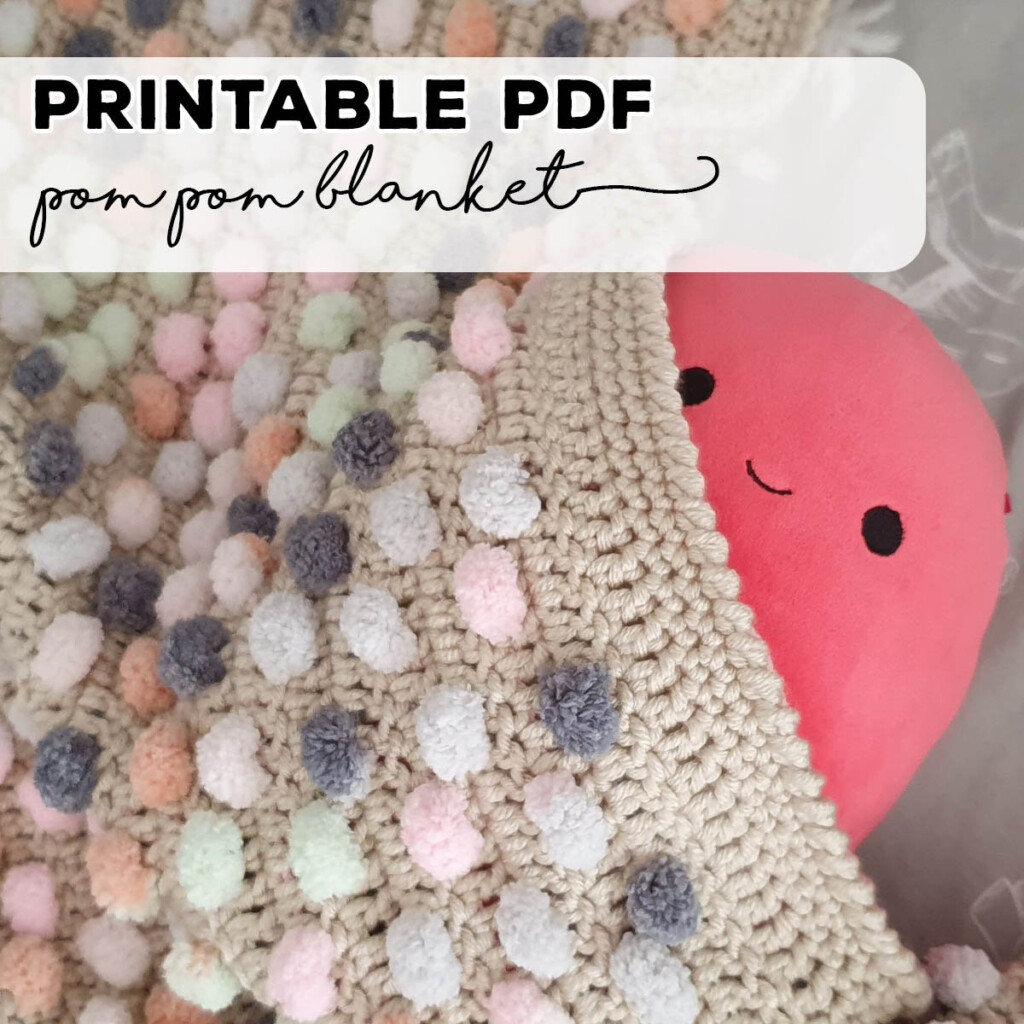 Crochet Pom Pom Blanket PDF PATTERN Hooked By Robin - Crochet Pom Pom Blanket Free Pattern