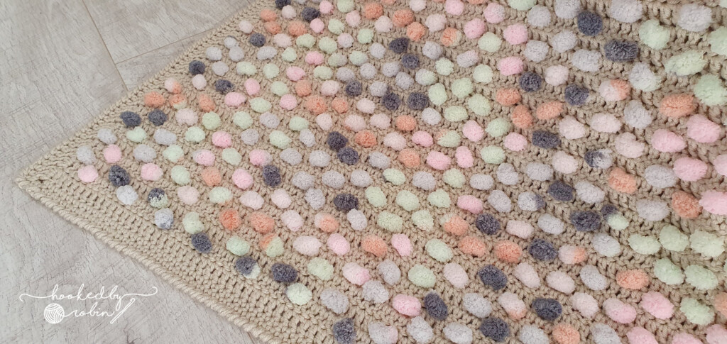 Crochet Pom Pom Yarn Blanket Pattern Hooked By Robin - Crochet Pom Pom Blanket Free Pattern