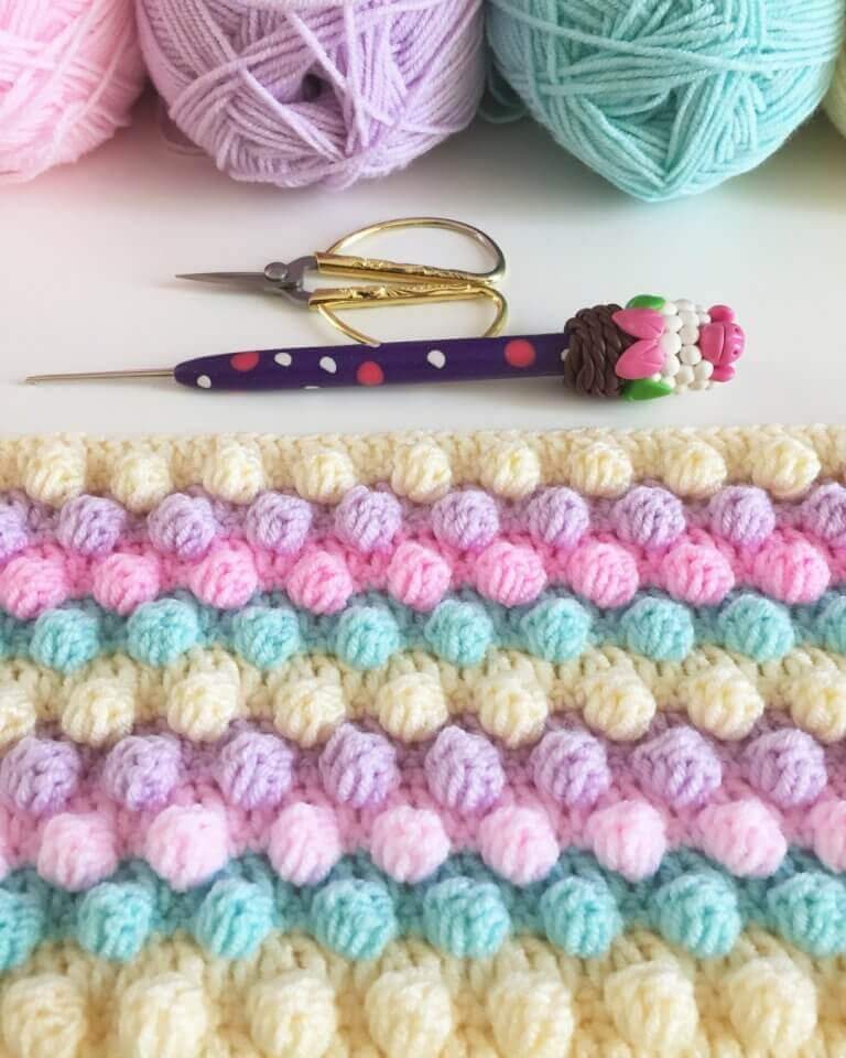 Crochet Popcorn Baby Blanket Pattern Pillow Ideas - Popcorn Crochet Blanket Free Pattern