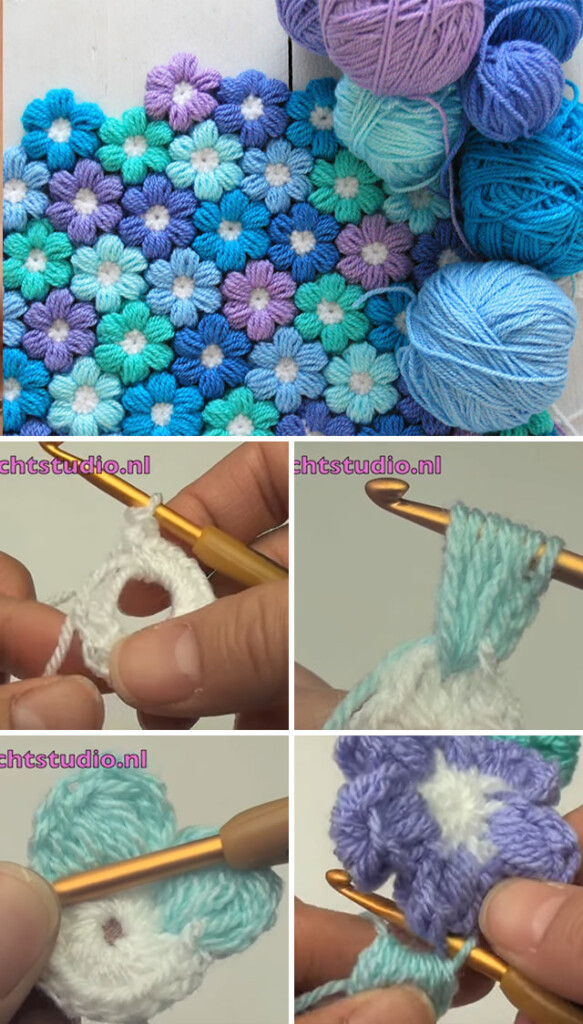 Crochet Puff Flower Blanket Pattern Best Flower Site - Puff Flower Crochet Blanket Pattern