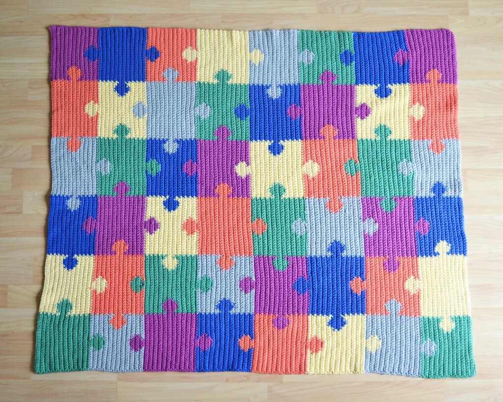 Crochet Puzzle Blanket Pattern Etsy - Crochet Puzzle Blanket Pattern