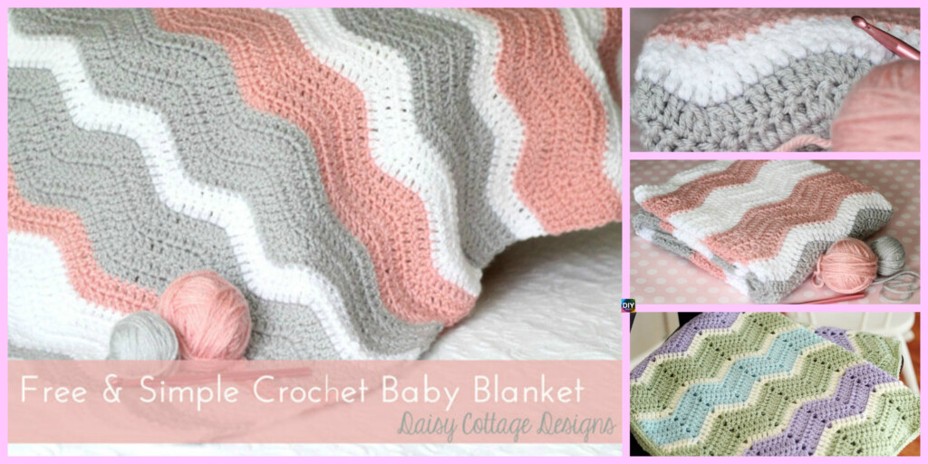 Crochet Ripple Baby Blanket Free Pattern DIY 4 EVER - Crochet Ripple Blanket Pattern Free