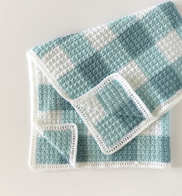 Crochet Teal Gingham Blanket Daisy Farm Crafts - Farm Crochet Blanket Pattern