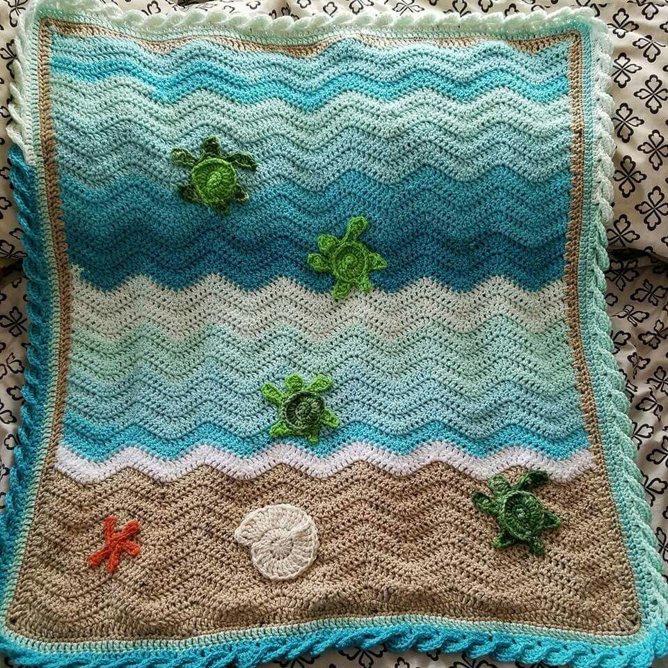 Crochet Turtle Crochet Edging Crochet Knit Blanket - Baby Sea Turtle Blanket Crochet Pattern Free