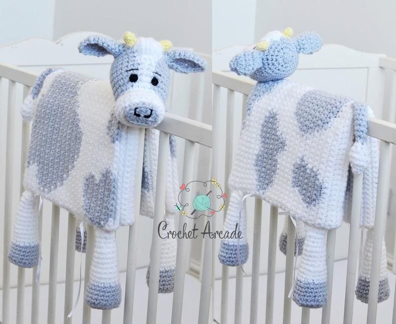 Crocheted Cow Pattern Crochet Tutorial Pattern Crochet Cow Manta  - Crochet Cow Baby Blanket Free Pattern