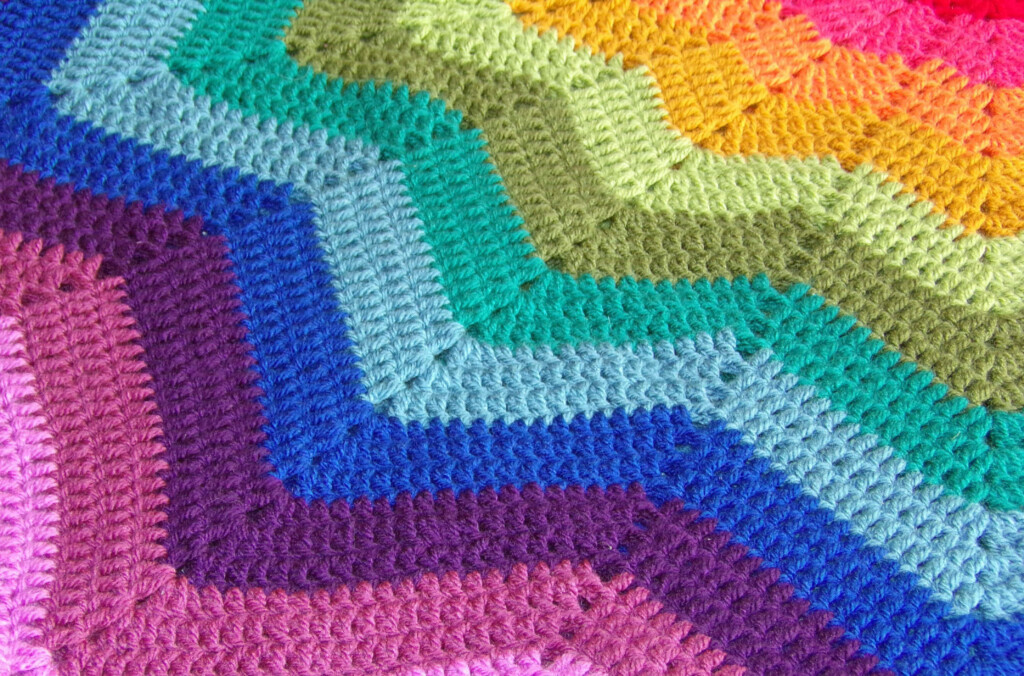 Crocheted Rainbow Ripple Star Blanket In All Its Star Blanket Crochet  - Star Blanket Crochet Pattern For Beginners