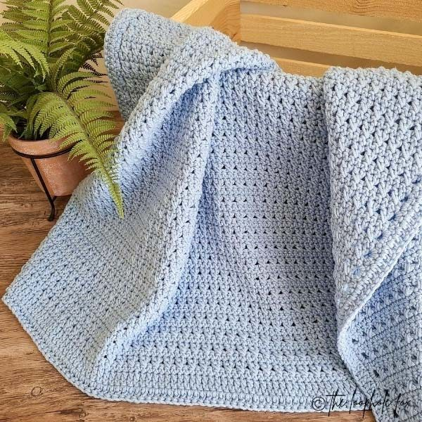 Crossed Double Crochet Baby Blanket Free Easy The Loophole Fox - Double Knit Crochet Blanket Pattern