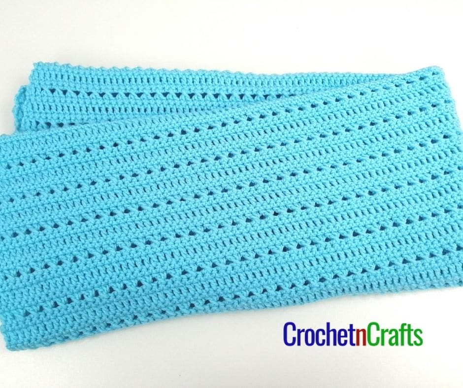 Double Crochet And Cross Stitch Baby Blanket CrochetNCrafts - Crochet Cross Stitch Blanket Pattern