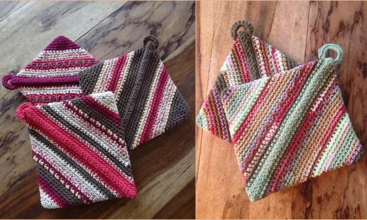 Double Thick Diagonal Potholder Free Pattern Your Crochet - Diagonal Crochet Blanket Free Pattern