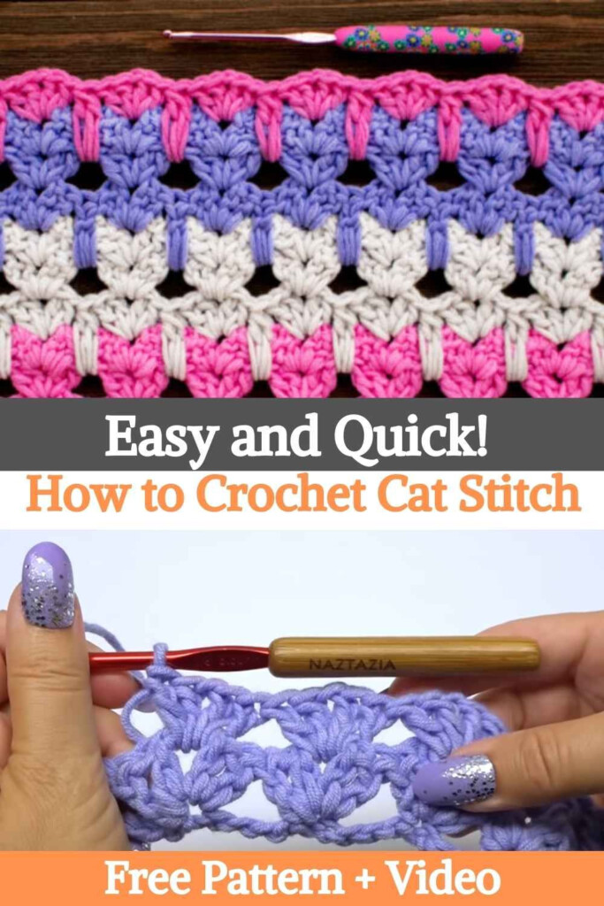 Easy And Quick How To Crochet Cat Stitch Colchas De Ganchillo  - Cat Blanket Crochet Pattern