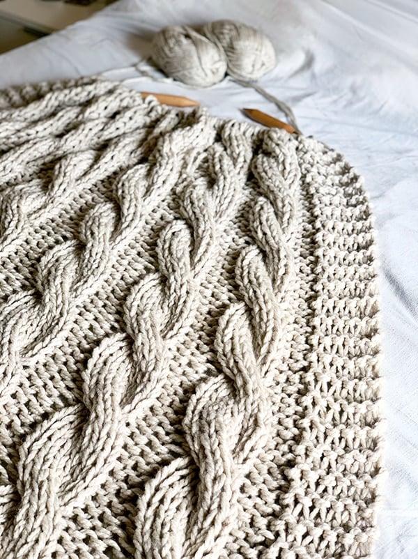 Easy Cable Knit Blanket Pattern - Cable Knit Blanket Crochet Pattern