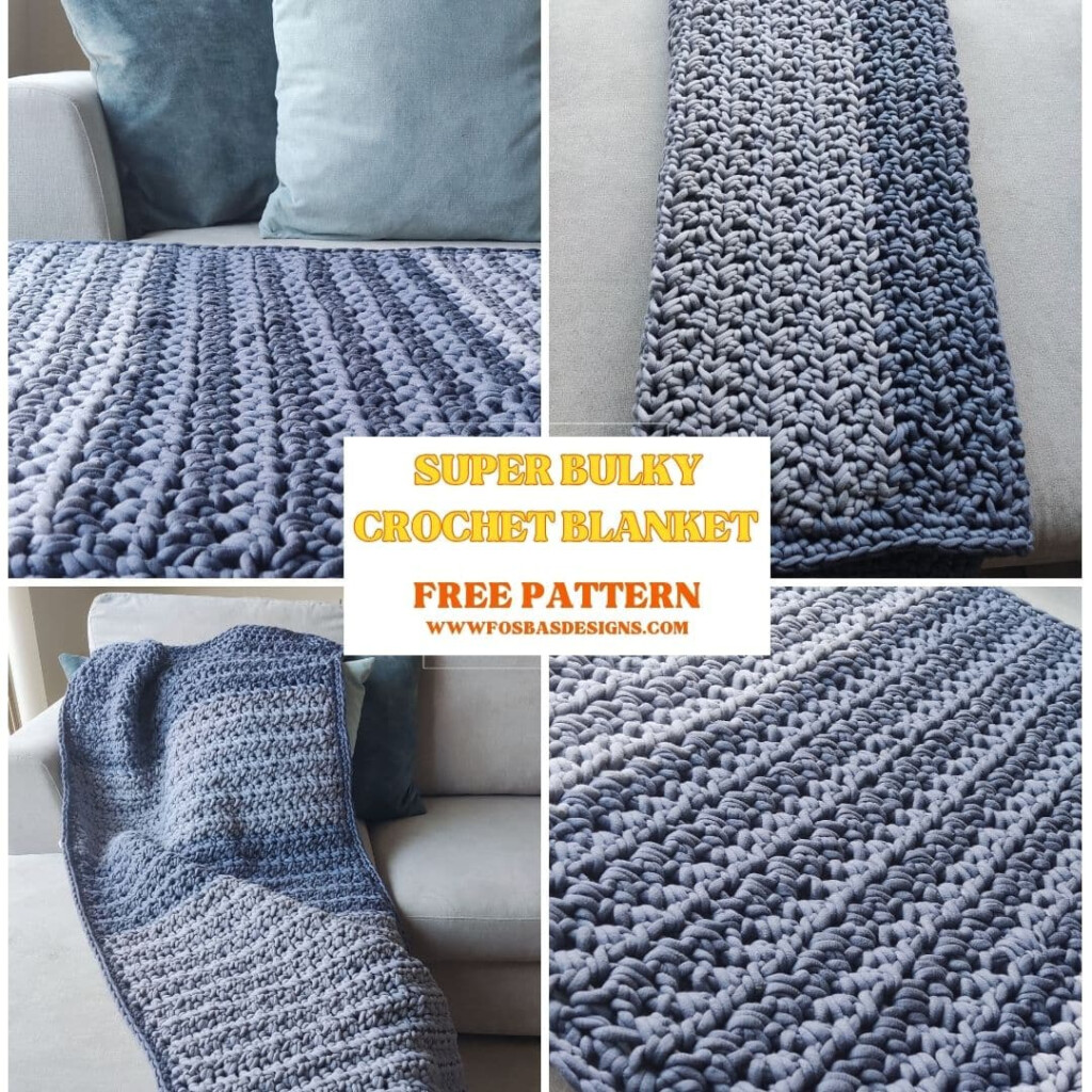 Easy Chunky Crochet Blanket free Pattern Fosbas Designs - Easy Chunky Crochet Blanket Pattern Free