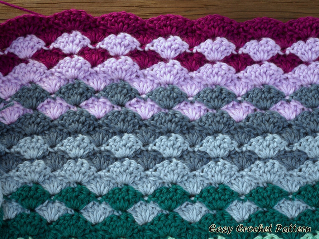 Easy Crochet Pattern Shell Afghan A New Project Started - Shell Blanket Crochet Pattern