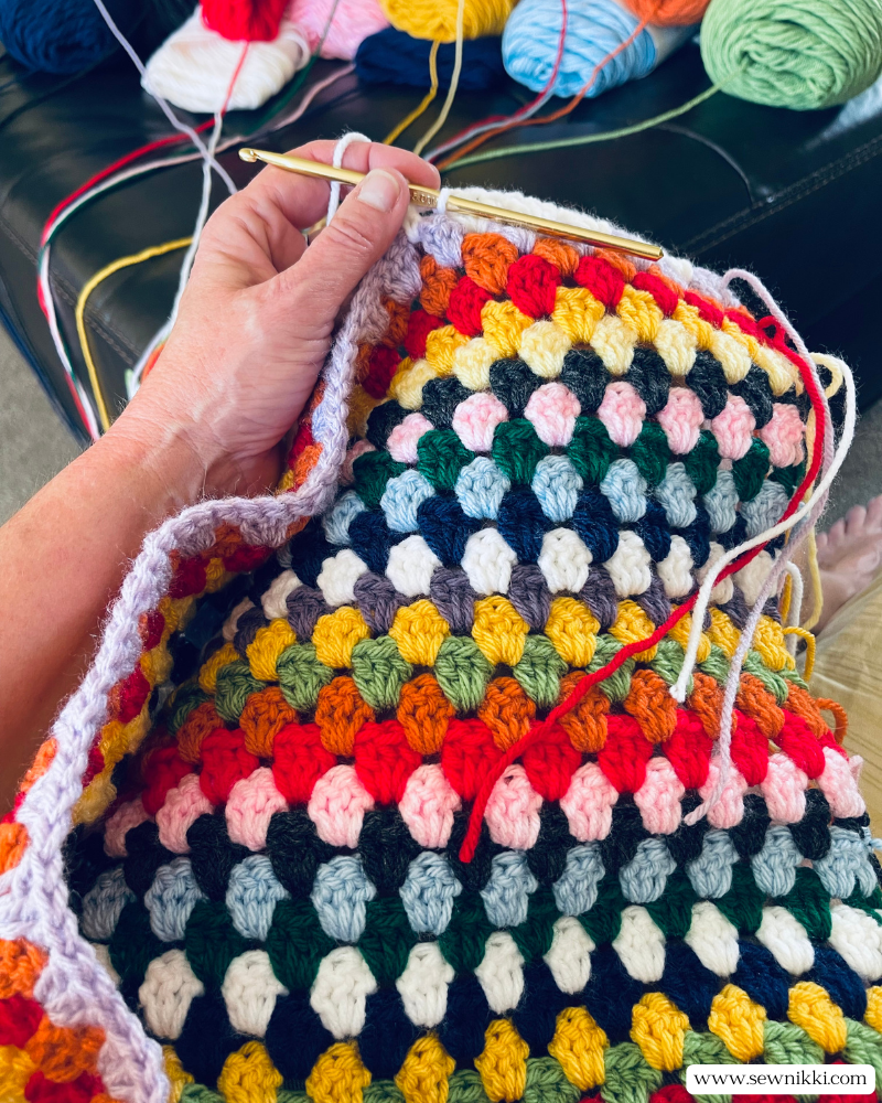 Easy Granny Stitch Crochet Blanket Free Pattern Sew Nikki - Granny Stitch Crochet Blanket Pattern