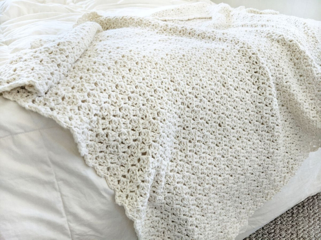 Easy One Stitch Repeat Crochet Blanket Jewels And Jones - Cotton Crochet Blanket Free Pattern