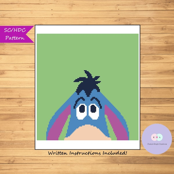 Eeyore Blanket Crochet Pattern Etsy - Crochet Eeyore Blanket Pattern